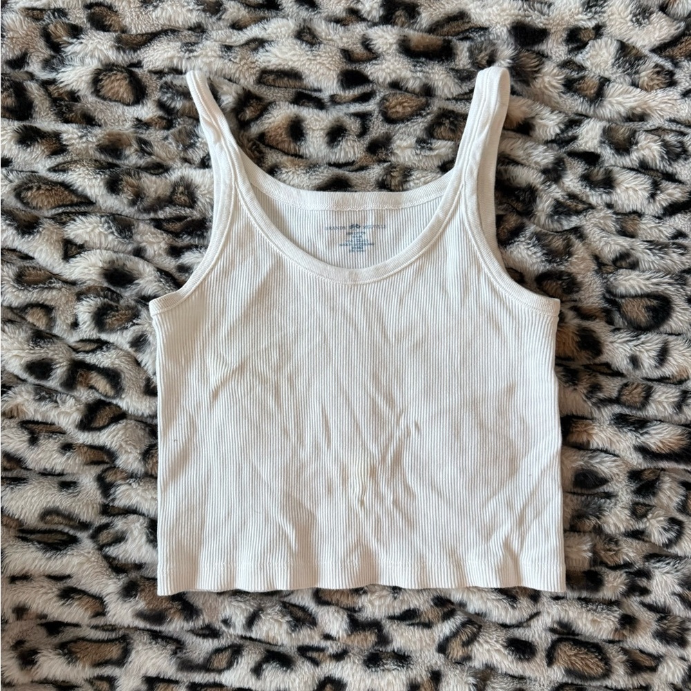 White Brandy Ribbed Tank Top